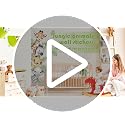 Watercolor Jungle Safari Animal Wall Decals for Kids Nursery Bedroom