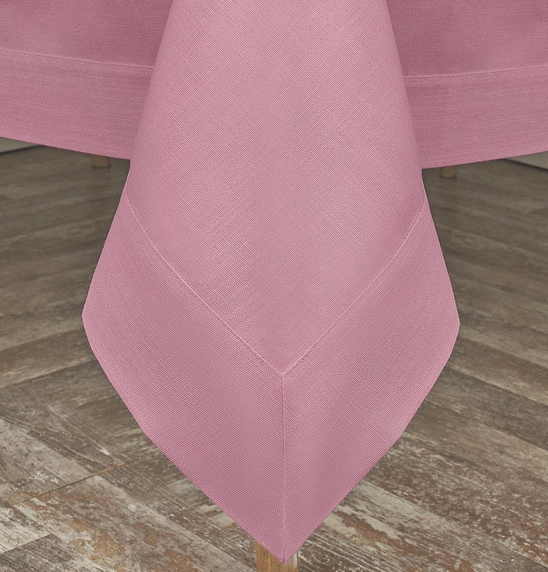 D'Moksha Homes Dusty Pink Tablecloth 60 x 60 Inch - Faux Linen Tablecloth - Machine Washable Square Table Throw Dusty Pink Linen Tablecloth, 100% Recycled Fabric for Dining, Mothers Day