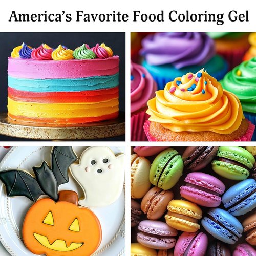 Ann Clark Gel Food Coloring - Professional-Grade Set of 12 Vibrant Colors | Made in USA, 0.7 oz Each