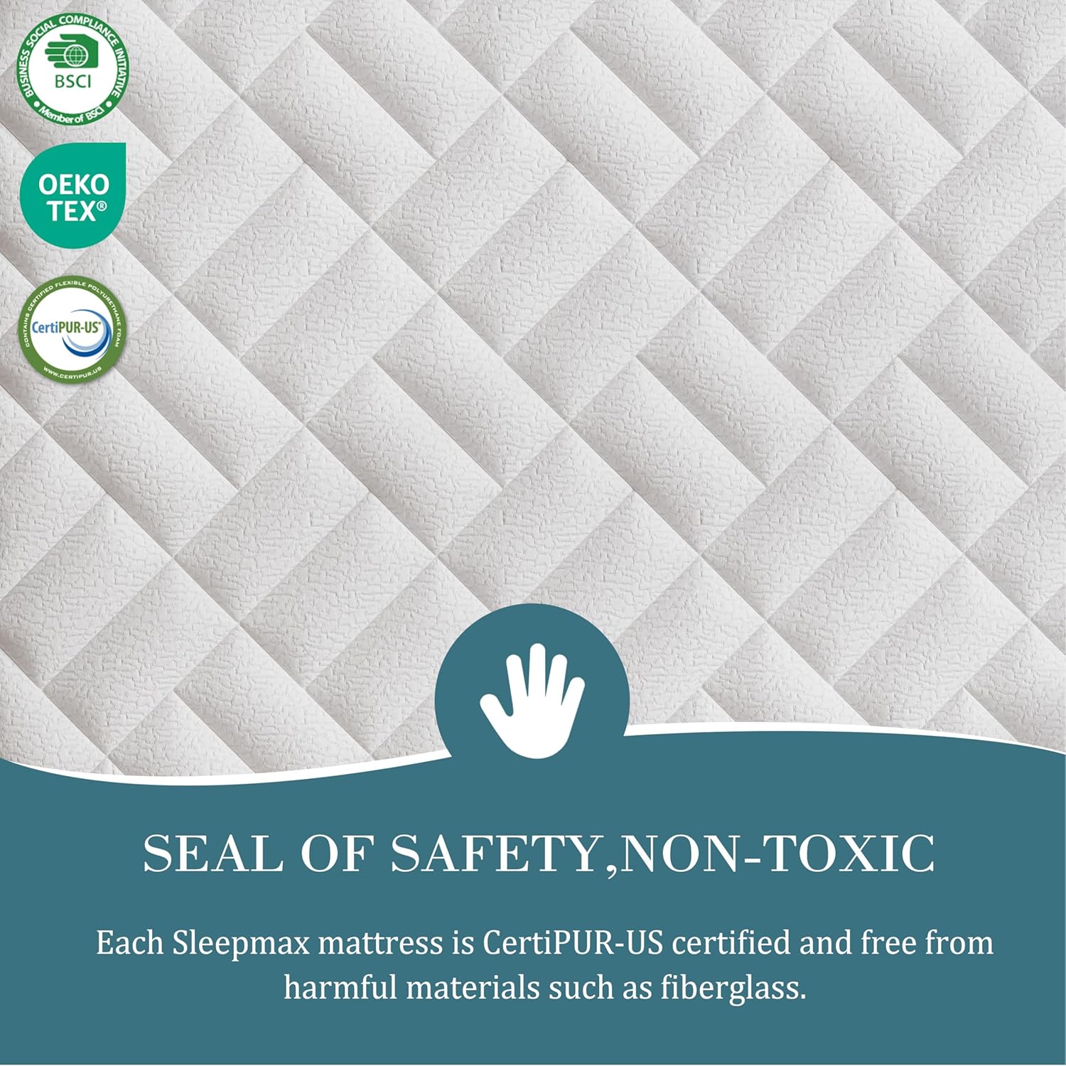 Sleepmax Extra Firm Queen Mattress - 12 Inch Deep Sleep Hybrid with Pressure Relief | Deluxe Cooling Design, CertiPUR-US Certified, 365-Night Trial