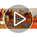 3-Piece Fabric Pumpkin Decor Set - Buffalo Plaid Farmhouse Fall Centerpiece