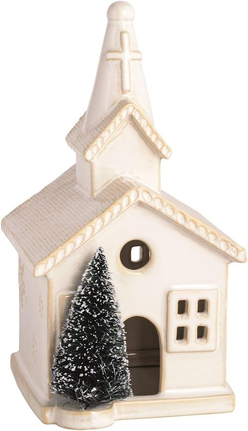 Mud Pie Large Christmas Church Sitter - Festive Holiday Decor for Home | Charming Design