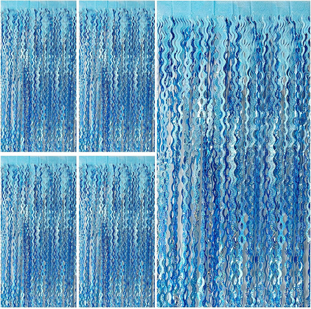 Skiennix Tinsel Foil Fringe Curtains - Sparkling Wavy Backdrop for Parties & Events | Photo Booth Decor