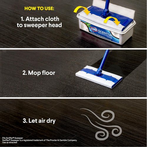 Clorox Scentiva Disinfecting Wet Mop Pads - Coconut & Waterlily Scent | 2 Packs, 24 Refills Each