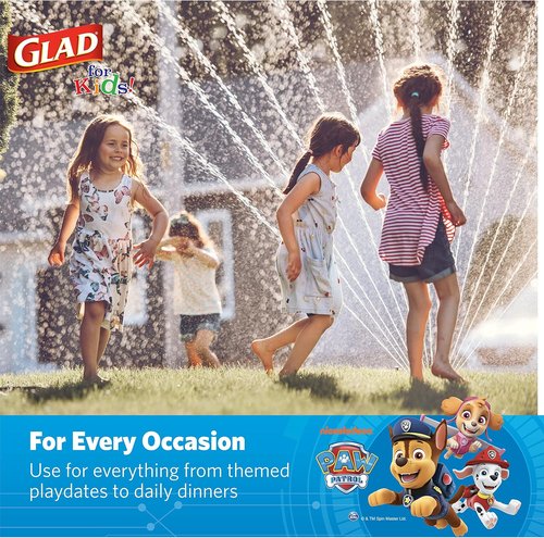 Glad for Kids Paw Patrol Paper Plates - Heavy Duty, Soak Proof, 8.5 Inch, Blue | 20 Count for Parties & Everyday Meals