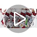 20-Inch Christmas Stockings Set of 6 - Gray Burlap & Red Plaid Faux Fur