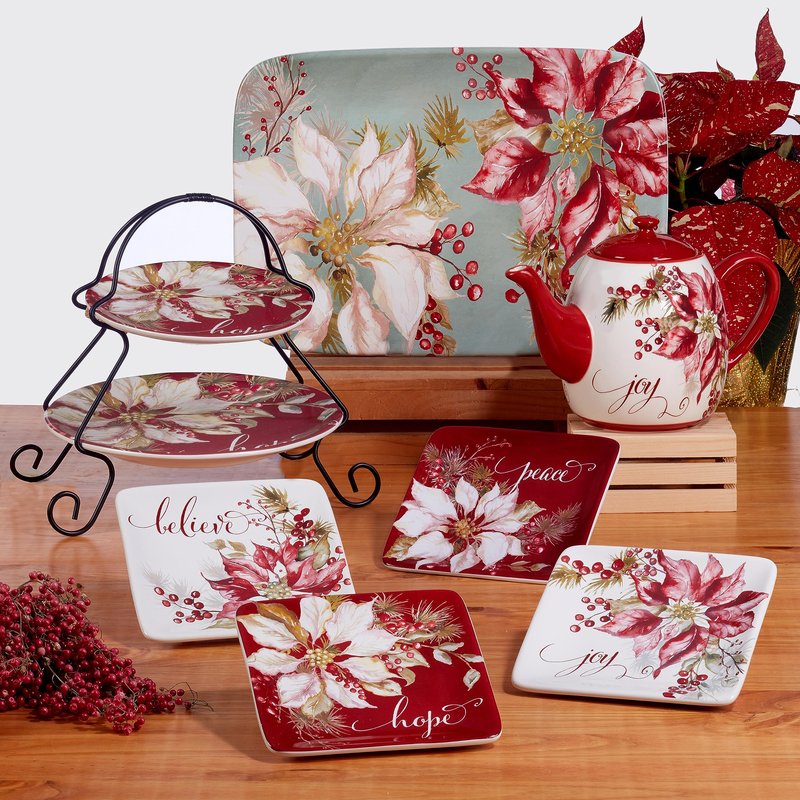 Certified International Winters Joy Oval Platter 16" x 12"