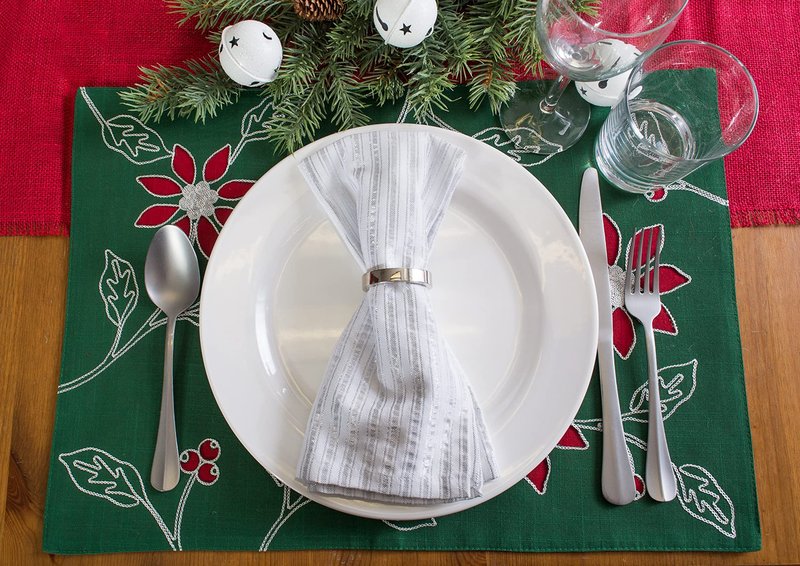 DII Hanukkah Tabletop Decoration Festival of Lights Celebration Décor, Napkin Set, 20x20", Silver Stripe, 6 Piece