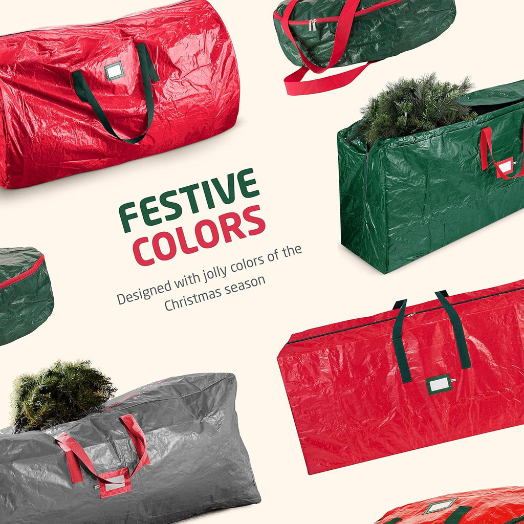 Zober Christmas Tree Storage Bag - Waterproof Protection for 7.5 Ft Artificial Trees - Durable Handles & Label Slot - Black
