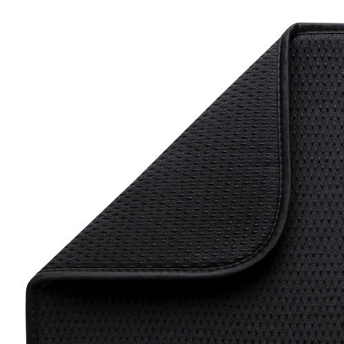 Envision Home Dish Drying Mat for Kitchen, Absorbent, Reversible Microfiber Dish Mat, 16 Inch x 18 Inch, Black