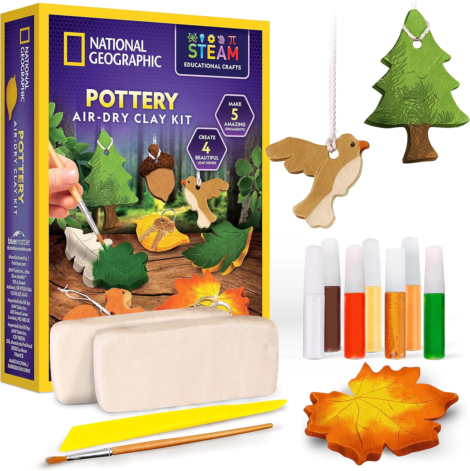 National Geographic Modeling Clay Kit - Air Dry Clay for Kids with 2 lb. Clay, Tools & Paints