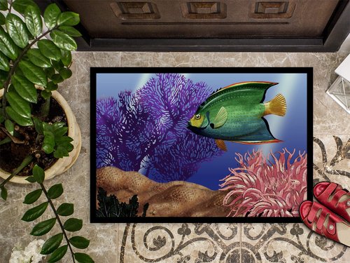 Caroline's Treasures PTW2029JMAT Undersea Fantasy 2 Doormat 24x36 Front Door Mat Indoor Outdoor Rugs for Entryway, Non Slip Washable Low Pile, 24H X 36W