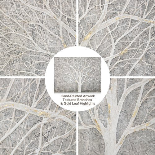 Briful Large Tree Wall Art Hand-painted Nature Tree of Life Abstract Wrap Canvas Oil Painting Modern Landscape Artwork Unframed Wall Hanging Decor for Home Office Living Room Bedroom Decor, 30"x40"