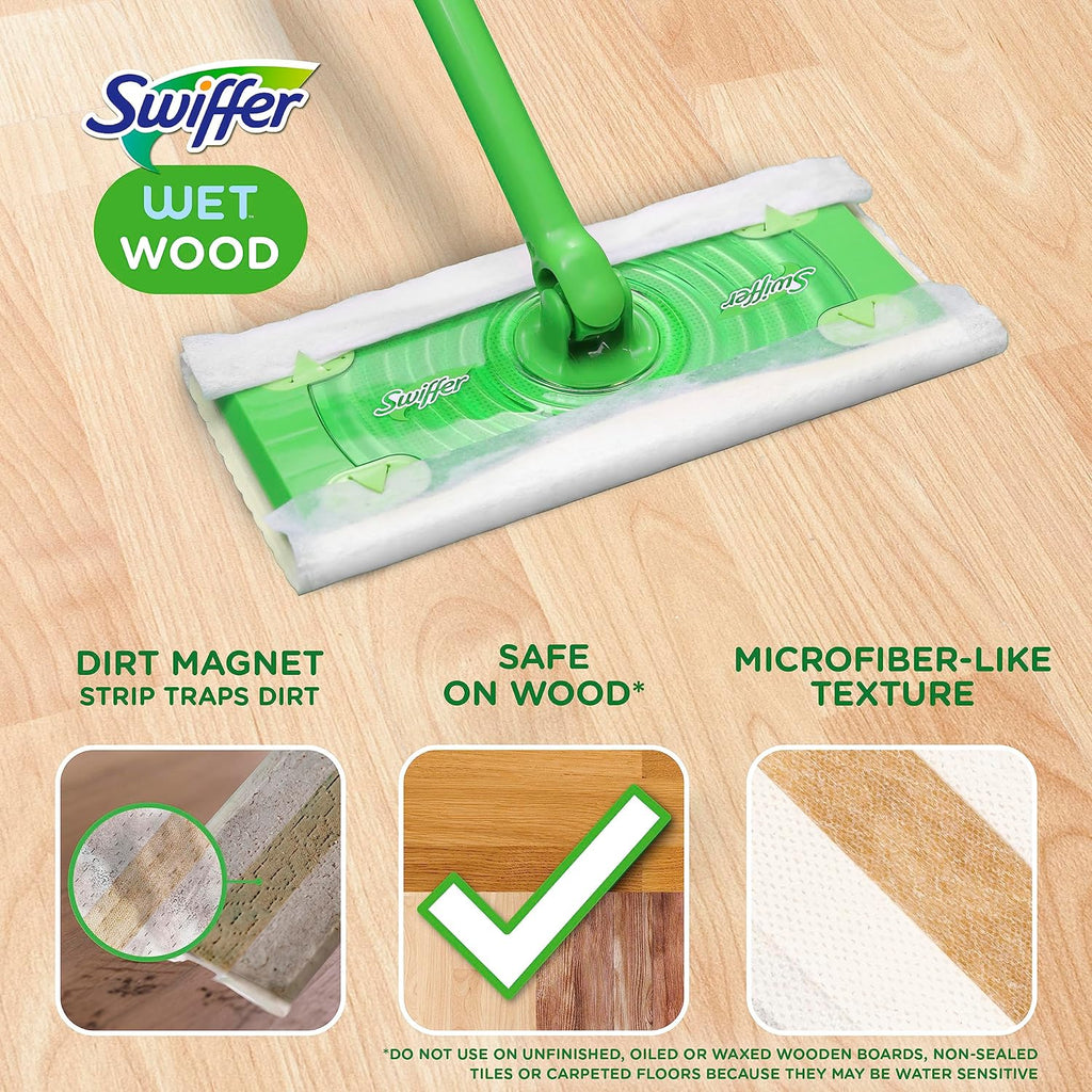 Swiffer Heavy Duty Mop Refills - Multi-Surface Wet Cloths for Effective Floor Cleaning | 20 Count