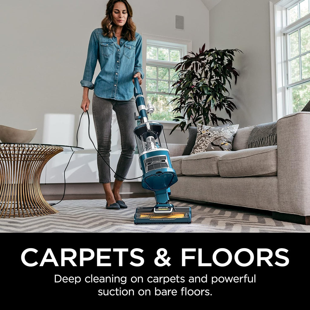Shark Navigator Lift-Away Upright Vacuum - Self-Cleaning Brushroll & HEPA Filter | Ideal for Pets, Teal, ZU503AMZ