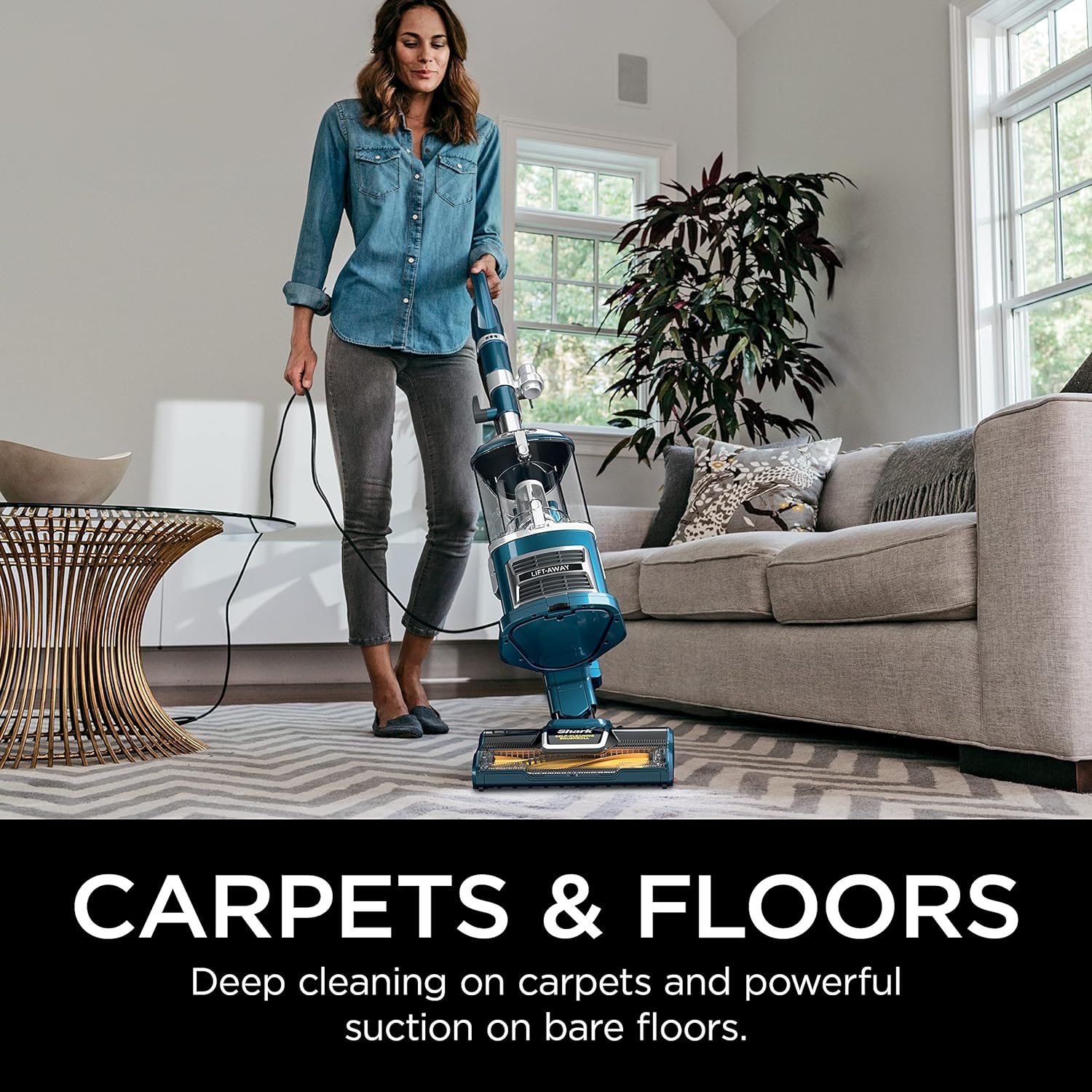 Shark Navigator Lift-Away Upright Vacuum - Self-Cleaning Brushroll & HEPA Filter | Ideal for Pets, Teal, ZU503AMZ