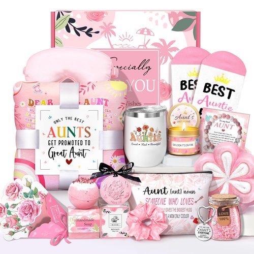 Lepiche Mother's Day Aunt Gifts from Niece Nephew, Best Aunt Ever Gift, Auntie Birthday Gift Ideas, Auntie Gift Ideas, Get Well Soon Care Package Relaxing Spa Gifts Set for Mother's Day