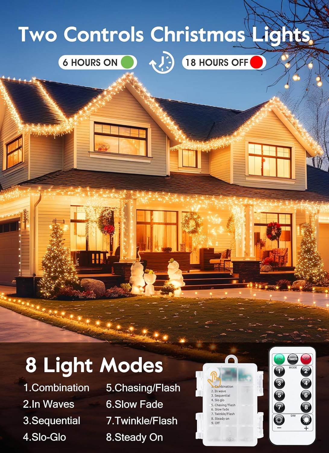 Skiennix Fairy Lights - 5Ft 60 LEDs Battery Operated Twinkle Lights with Remote | Warm White Copper Wire for Indoor/Outdoor Decor