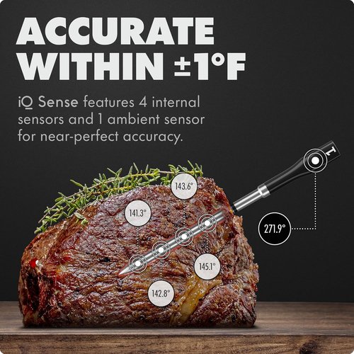 CHEF iQ Sense | Smart Wireless Meat Thermometer | Ultra-Thin Probe with WiFi | 1000°F Heat Safe | Perfect for BBQ, Grill, Oven & Smoker