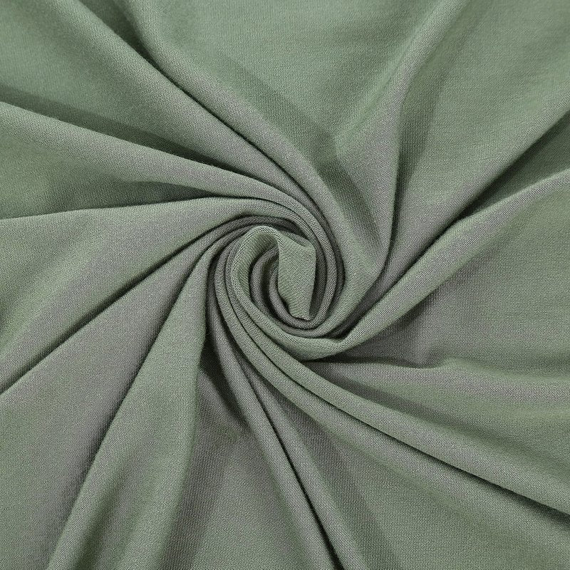 Bayceen Large Rayon Jersey Knitted Swaddle Blanket for Baby, Soft Stretchy Receiving Blanket for Newborns with Hat, Large 47 x 47 inches (Sage)