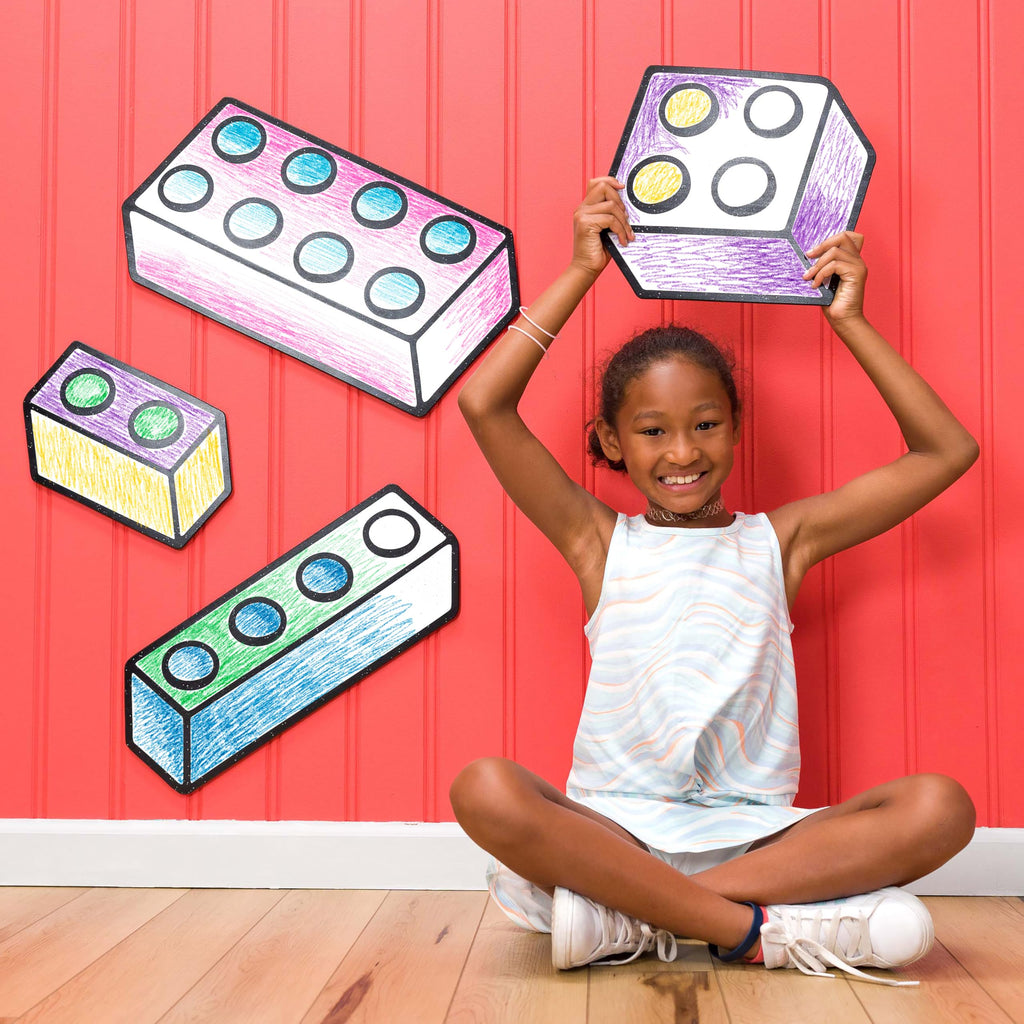 DoodleFace Building Bricks 4pc Set, Black & White, 145-3