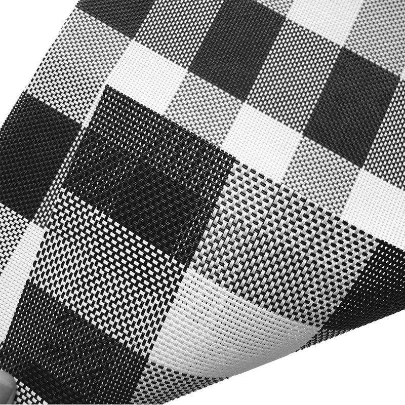 Ukeler Placemats Set of 6- Buffalo Check Placemats Crossweave Plaid Woven Placemats Washable Kitchen Table Mats, Black and White