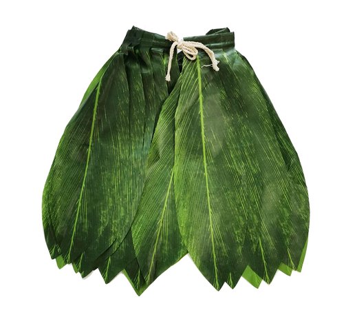 LITTLE FEATHER Hawaiian Ti Leaf Hula Green Skirt Luau Party Accessory (Kids)