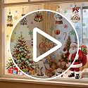 Large Santa Claus Christmas Window Clings - Reusable Holiday Decor
