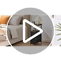 Narrow End Table with Charging Station, 2 Drawers and Smart LED Light