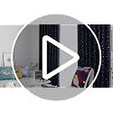 Blackout Star Print Kids Curtains, Thermal Insulated Window Drapes, 52x84