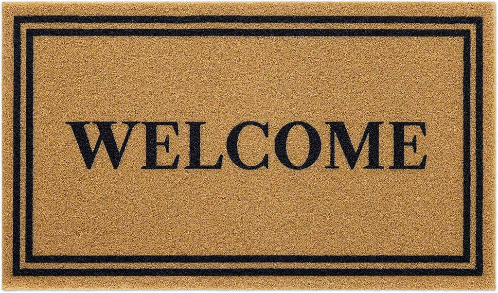 OLANLY Front Door Mat - Low Profile, Stain & Fade Resistant, Easy to Clean | Brown (35x23 Inch)