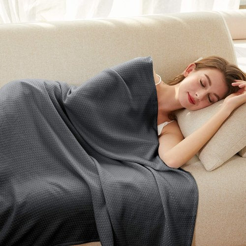 AmyHomie Cooling Blanket King Size, 100% Rayon Derived from Bamboo, Cool Summer Blanket for Hot Sleepers, Soft Comfy Lightweight Blankets for All Seasons (Dark Gray, 90×108in)