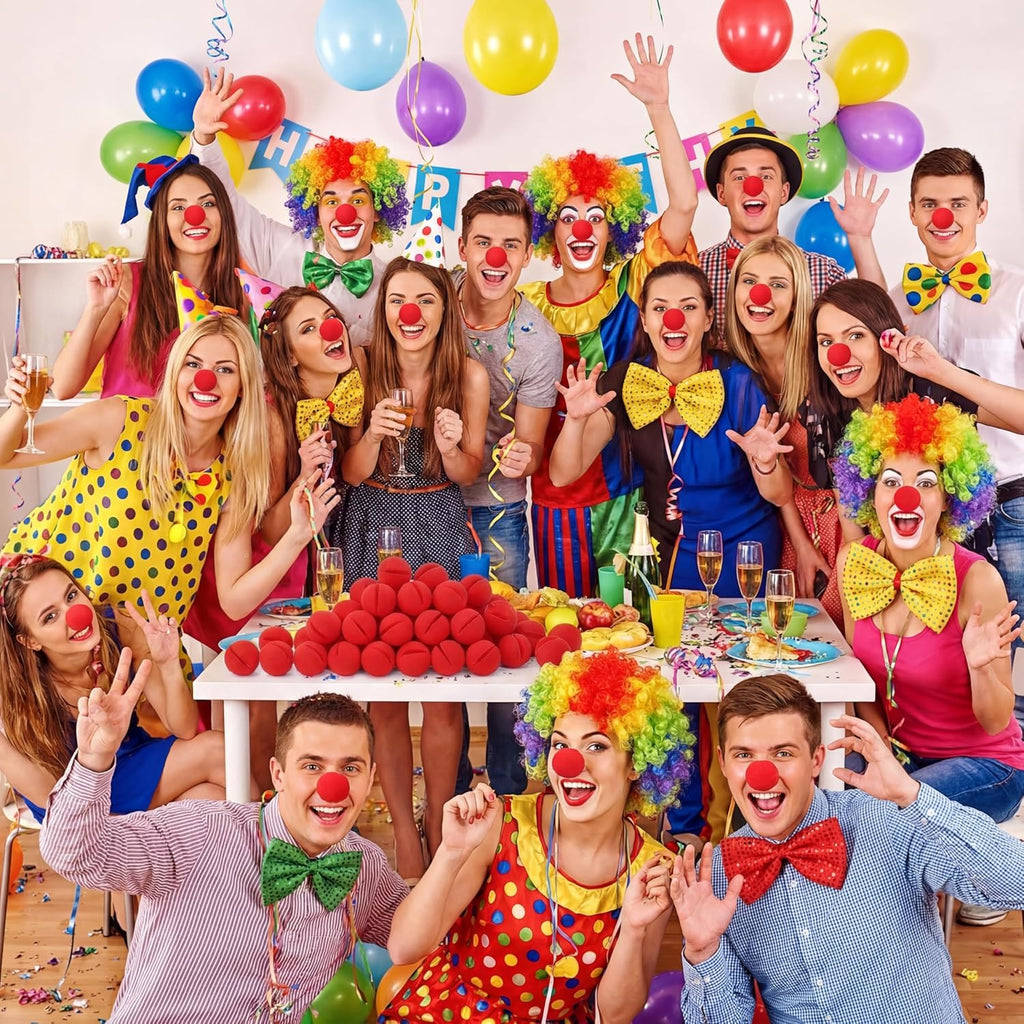 Vinsot Red Circus Clown Noses - 200 Pcs Foam Cosplay Accessories for Carnival & Halloween