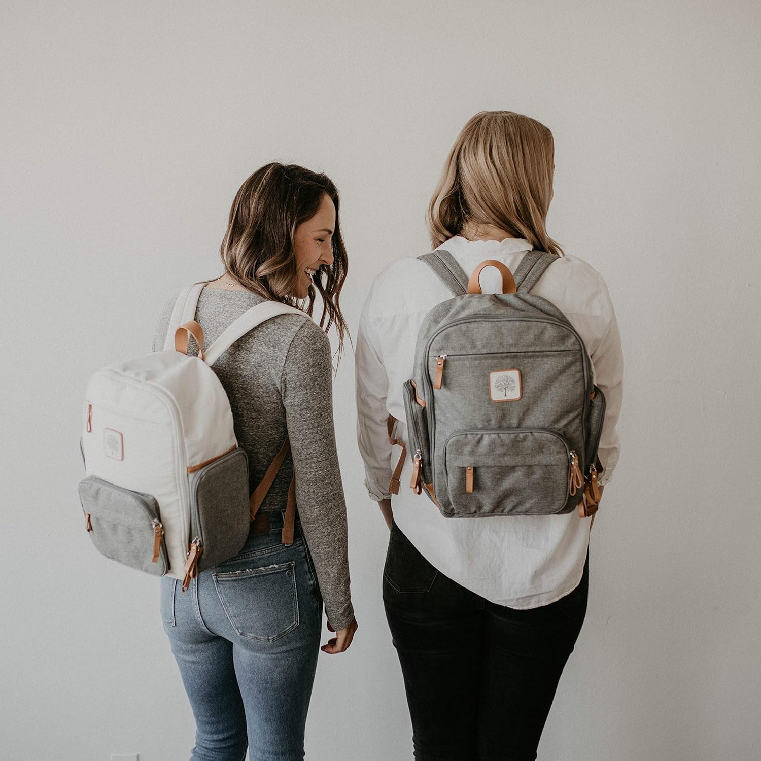 Parker Baby Diaper Backpack - Full Zip Diaper Bag with Insulated Pockets - Stylish Gray Design