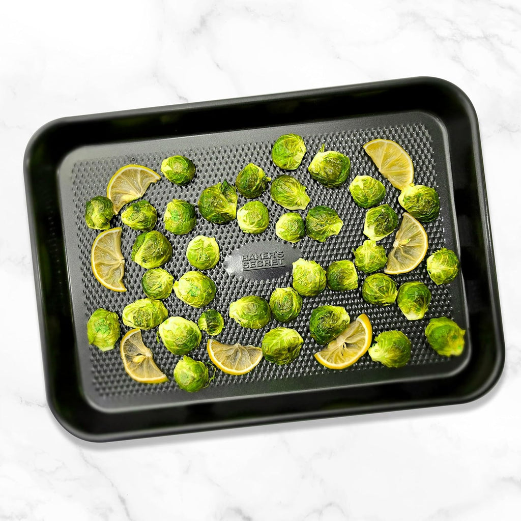 Baker's Secret Baking Sheet Pan Set - 3 Premium Cookie Sheets with Diamond Texture | Extra Thick, PFOA Free