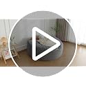 3ft Memory Foam Bean Bag Chair for Adults - Soft Velvet Lounge Sofa, Dark Grey
