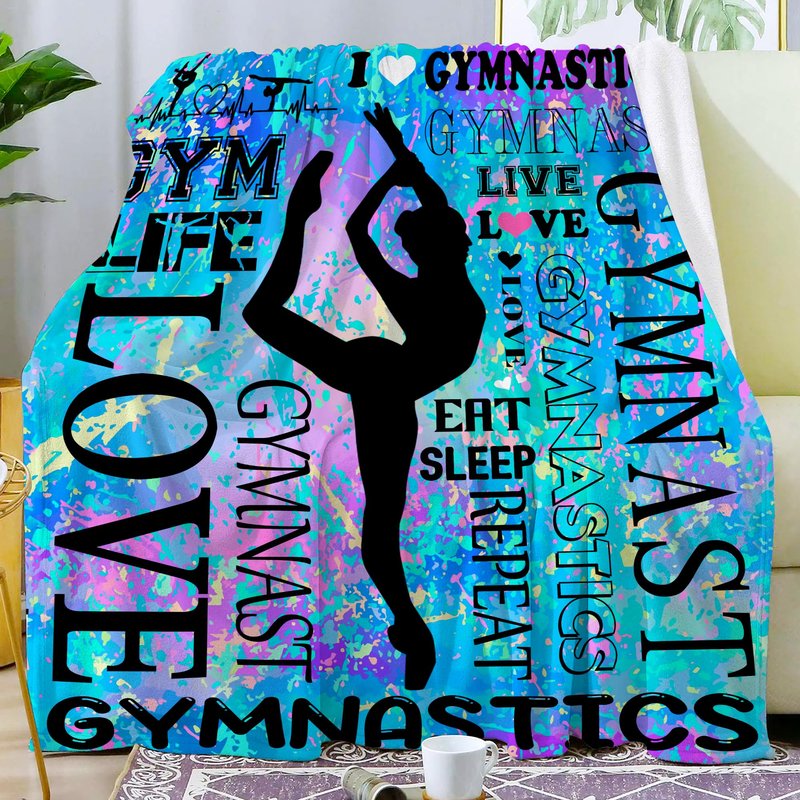 Gymnastics Gifts for Girls Gymnastics Blanket Ultra Soft Flannel Merch Gymnast Throw Blanket Gymnastics Gifts for Gymnasts Team Gymnastics Lovers Stuff 60"x50"