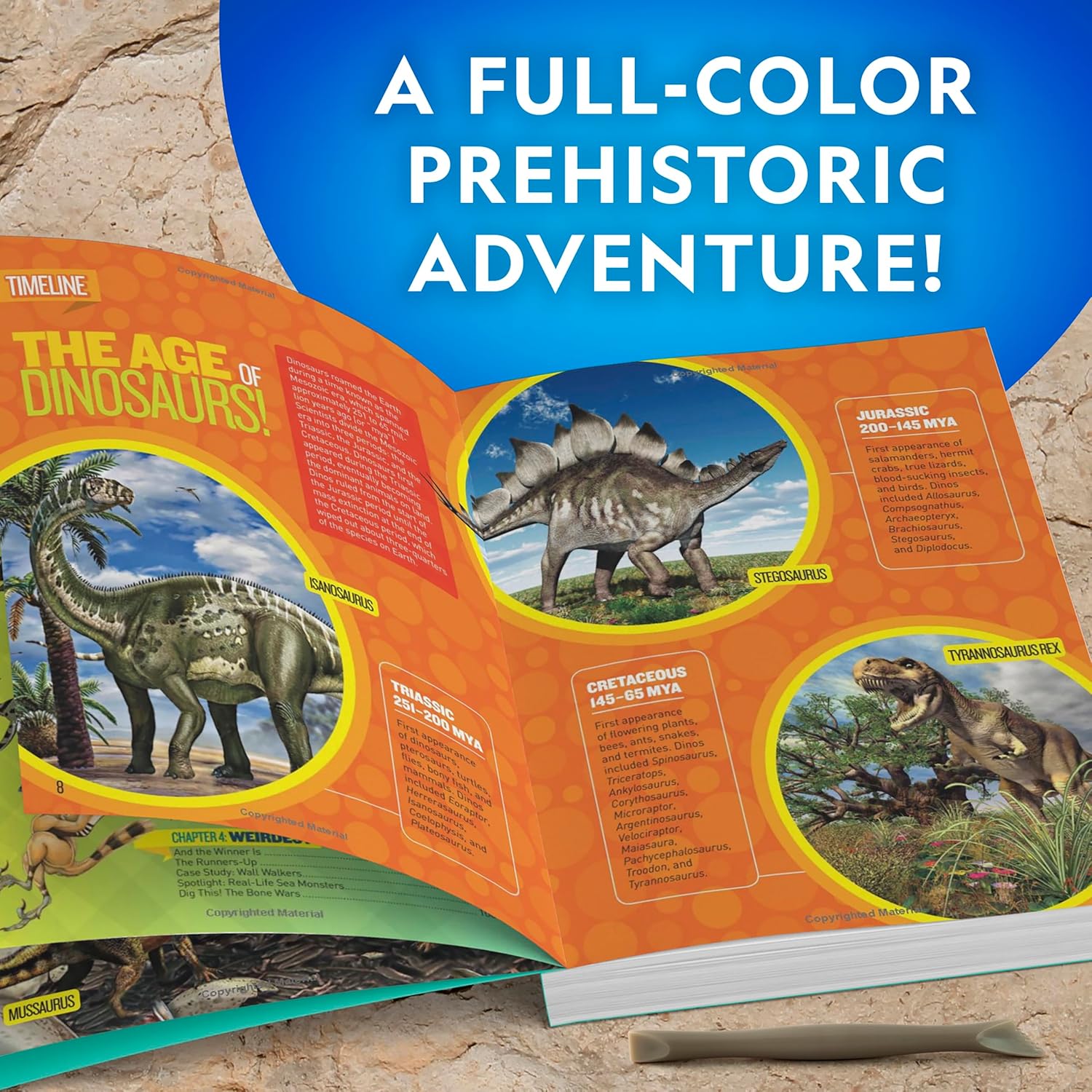 National Geographic Dino Fossil Dig Kit - Excavate Replica Dinosaur Tooth Fossil & Activity Book for Kids