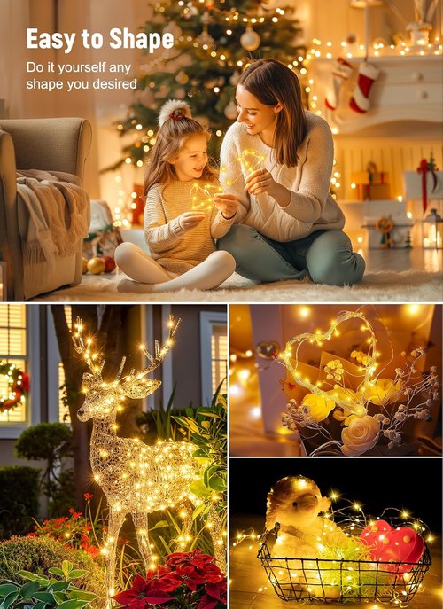 Minetom Twinkle Fairy Lights - 33 ft 100 LED USB String Lights with Remote & Timer | Waterproof 8 Modes for Indoor Decor