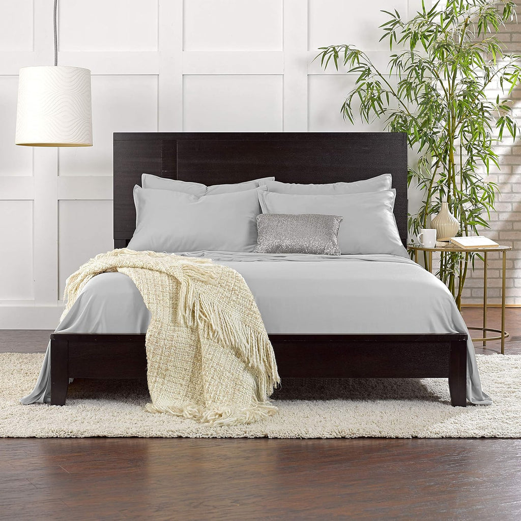 Pure Bamboo California King Sheets - 100% Organic Viscose Bed Sheet Set, Soft & Cooling, Silver Pearl
