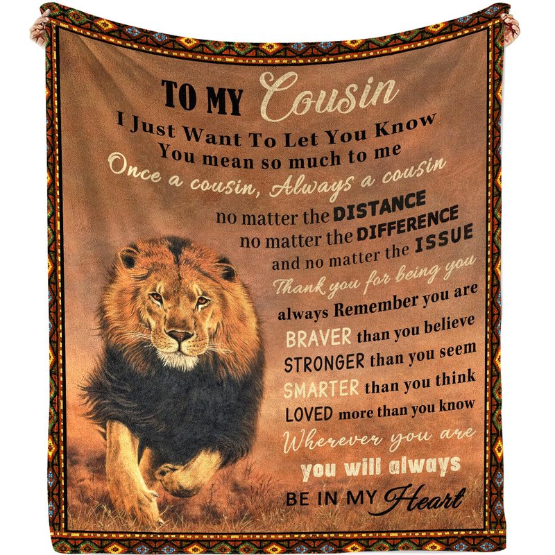 Nahjiiem Cousin Blanket, to My Cousin Gifts for Men, Birthday Gifts for Cousin Throw Blanket 50"×60"