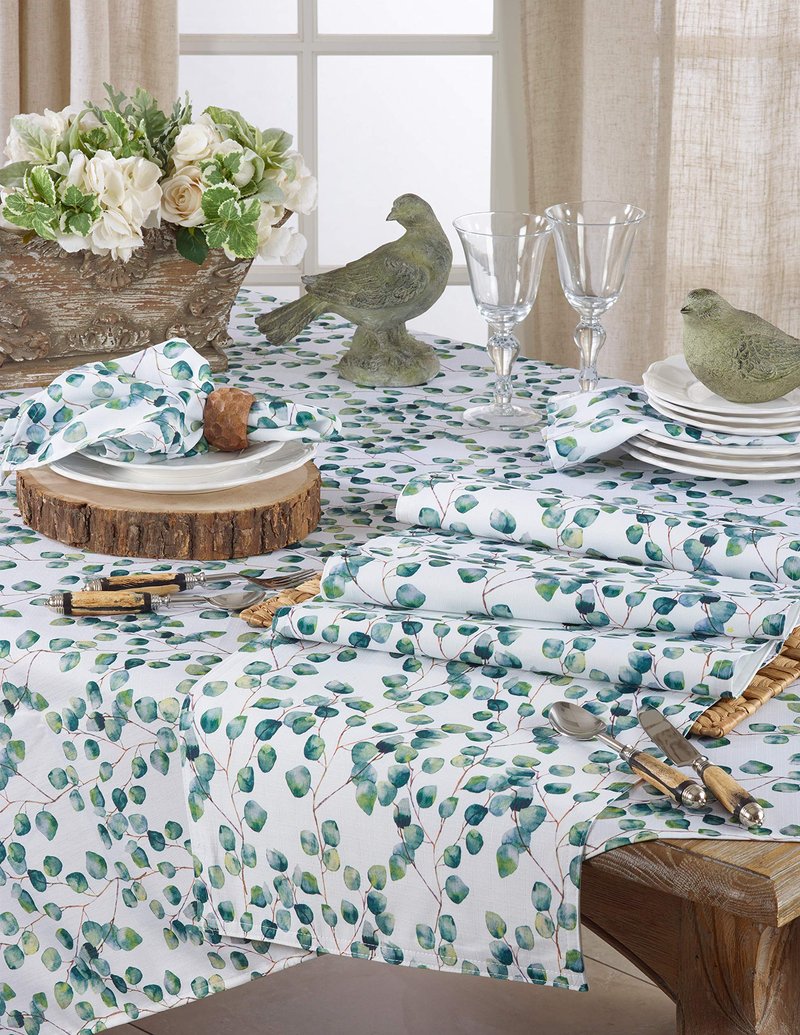 SARO LIFESTYLE Eucalyptus Leaf Table Napkin (Set of 12), Eucalyptus, 20"