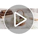 Rustic Wicker Flower Girl Basket with Artificial Baby Breath & Bow