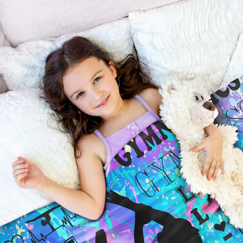 Gymnastics Gifts for Girls Gymnastics Blanket Ultra Soft Flannel Merch Gymnast Throw Blanket Gymnastics Gifts for Gymnasts Team Gymnastics Lovers Stuff 60"x50"