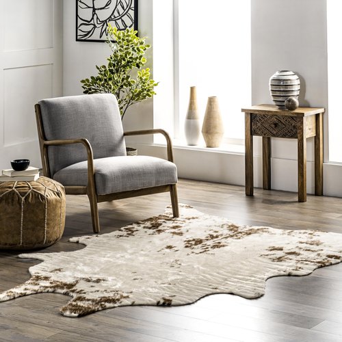 nuLOOM Shaped 5' x 7' SpinClean Machine Washable Stain-Resistant Area Rug Medium Profile for Living Room, Bedroom, and Dining Room, Marcia Brown