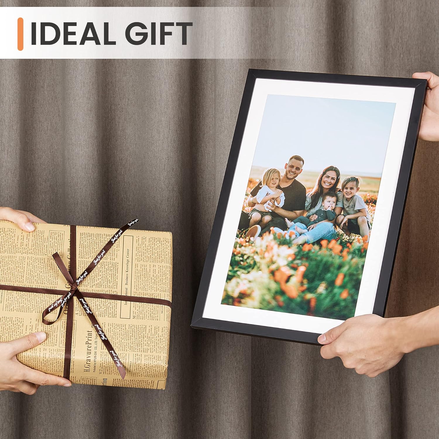 Upsimples 11x17 Picture Frame Set of 5 - Display 9x15 or 11x17 Photos | Stylish Black Wall Gallery