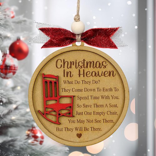 Christmas In Heaven | Memorial Ornaments for Loved Ones - Cherished Keepsake for Grandma, Grandpa, Mom, Dad