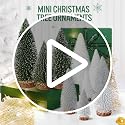 Mini Christmas Trees Set of 9 - Frosted Bottle Brush Tabletop Decor