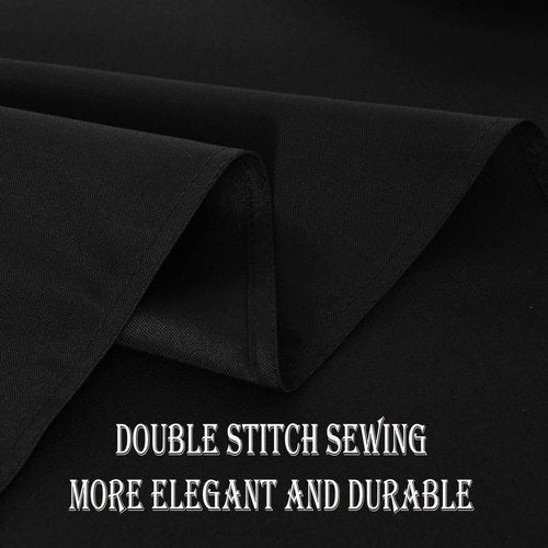 KAIPHO Black Rectangle Tablecloth Waterproof Stain Resistant Wrinkle Free Table Cloth 210GSM Polyester Wipeable Table Cover for Party, Banquet, Indoor and Outdoor - Rectangular/Oblong, 60 x 120 inch
