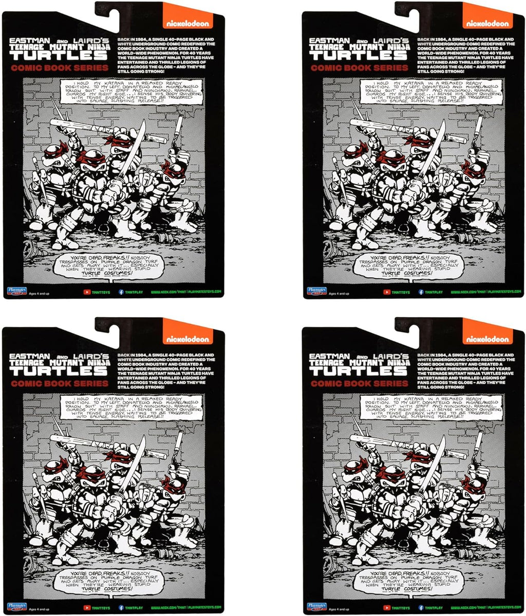 Playmates Toys Teenage Mutant Ninja Turtles Comic Book Figures - Black & White Set with Comic Book